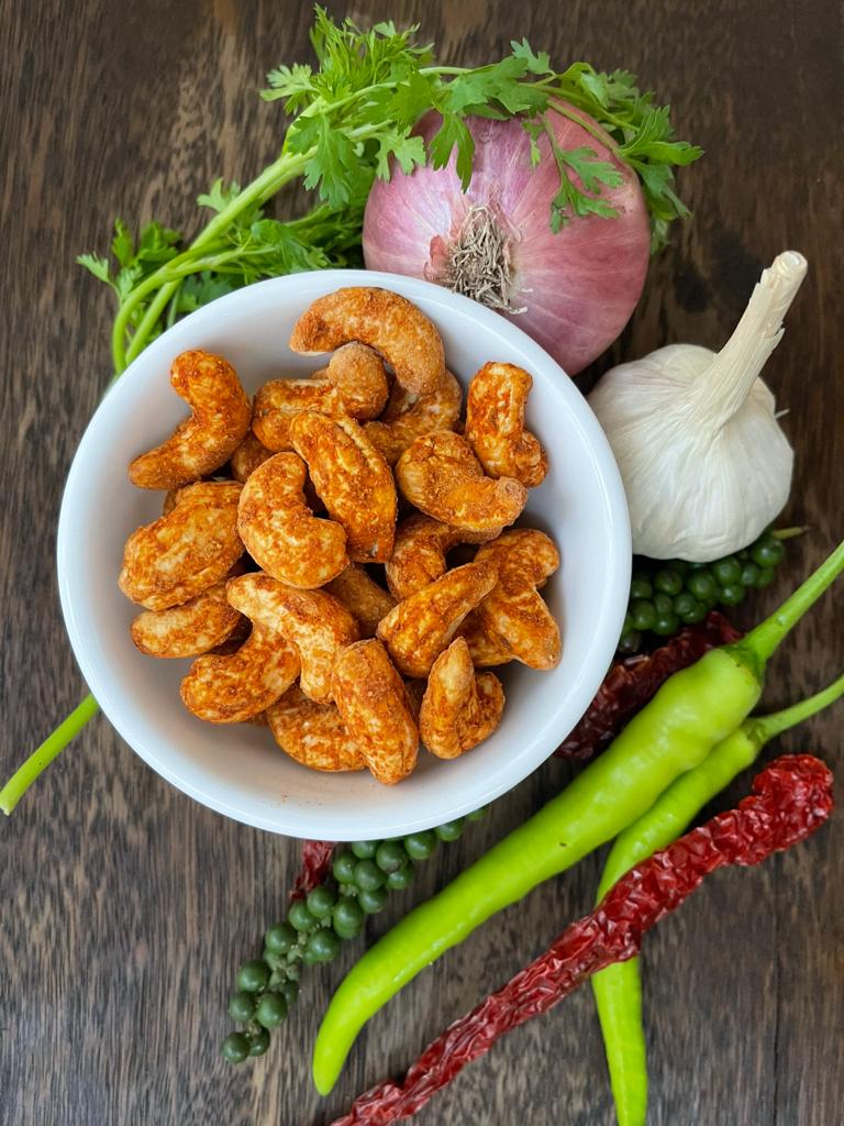 Manchurian Cashews 500g – Spicy Dry Roasted Nuts